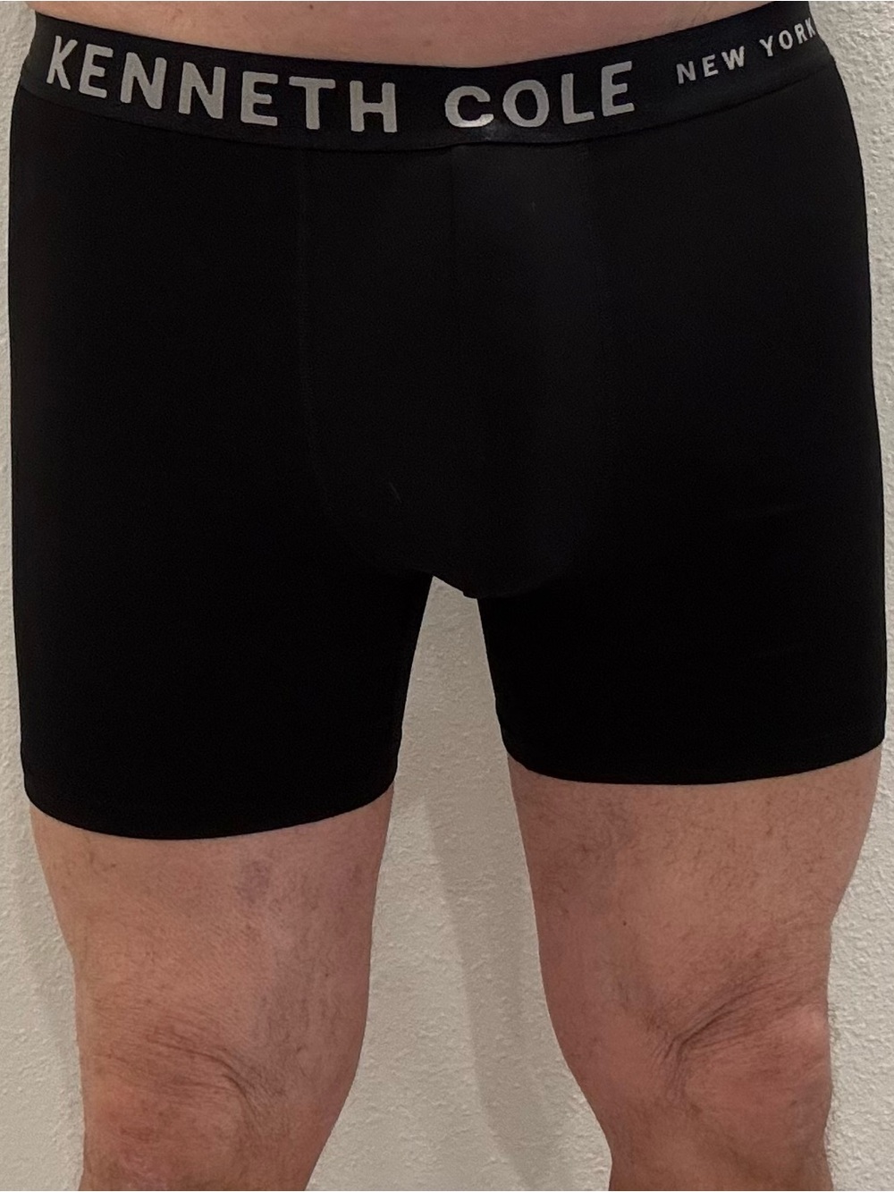 Kenneth Cole Black Stretch Boxer Briefs with Logo Waistband